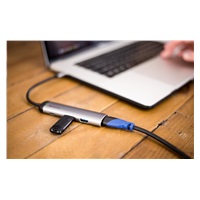 VERBATIM 49140 Multiportový HUB USB-C, 2x USB 3.0, 1x USB-C, HDMI, šedý dok