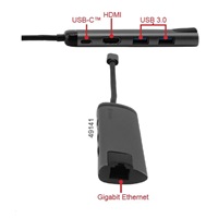 VERBATIM 49141 Multiportový USB-C HUB, 2x USB 3.0, 1x USB-C, HDMI, LAN, šedý dok