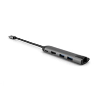 VERBATIM 49141 Multiportový USB-C HUB, 2x USB 3.0, 1x USB-C, HDMI, LAN, šedý dok