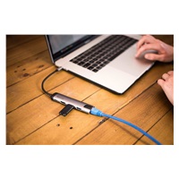 VERBATIM 49141 Multiportový USB-C HUB, 2x USB 3.0, 1x USB-C, HDMI, LAN, šedý dok