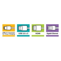 VERBATIM 49141 Multiportový USB-C HUB, 2x USB 3.0, 1x USB-C, HDMI, LAN, šedý dok