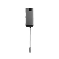 VERBATIM 49142 Multiportový HUB USB-C, 3x USB 3.0, 1x USB-C, HDMI, LAN, SD, microSD, šedý dok