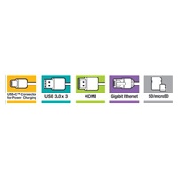 VERBATIM 49142 Multiportový HUB USB-C, 3x USB 3.0, 1x USB-C, HDMI, LAN, SD, microSD, šedý dok