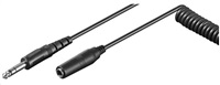 PREMIUMCORD Audio Jack 6,3mm M/F špirálový predlžovací kábel 1m - 5m