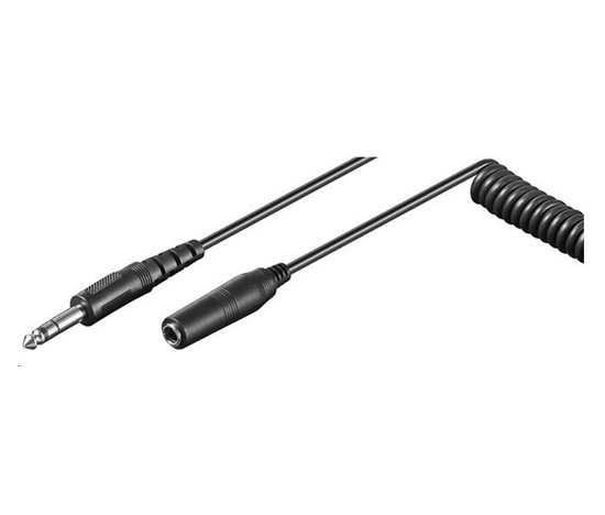 PREMIUMCORD Audio Jack 6,3mm M/F špirálový predlžovací kábel 1m - 5m