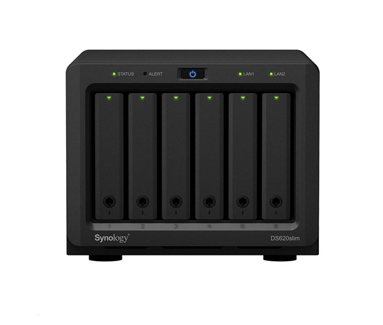 Synology DS620slim DiskStation (2C/CeleronJ3355/2-2,5GHz/2GBRAM/6xSATA/2xUSB3.0/2xGbE)