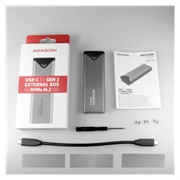 AXAGON EEM2-UG2, USB-C 10Gbps - M.2 NVMe SSD ARROW box, strieborný