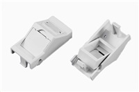 Nemontovaný modul 1x RJ45, 22,5x45 mm s protiprachovou krytkou pod uhlom