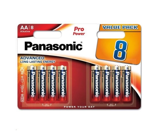 PANASONIC Alkalické baterie Pro Power LR6PPG/8BW AA 1,5V (Blistr 8ks)