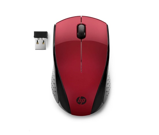 Myš HP - 220 Myš, bezdrôtová, červená