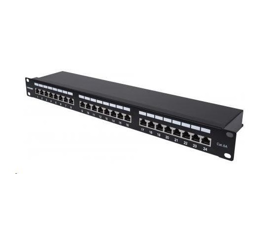 Intellinet Patch panel 24 portov Cat6A, tienený FTP, čierny