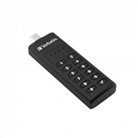 VERBATIM USB C 3.1 disk 128 GB - klávesnica Secure (R:160/W:150 MB/s) GDPR