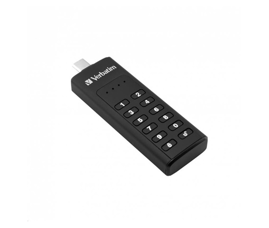 VERBATIM USB C 3.1 disk 128 GB - klávesnica Secure (R:160/W:150 MB/s) GDPR