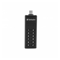 VERBATIM USB C 3.1 disk 128 GB - klávesnica Secure (R:160/W:150 MB/s) GDPR