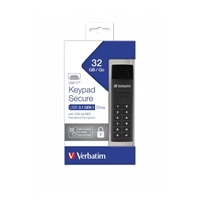 VERBATIM USB C 3.1 disk 32 GB - klávesnica Secure (R:160/W:130 MB/s) GDPR