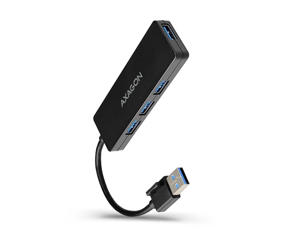 AXAGON HUE-G1A, 4x USB 3.2 Gen 1 SLIM hub, pevný 14cm kábel typu A