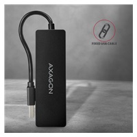 AXAGON HUE-G1A, 4x USB 3.2 Gen 1 SLIM hub, pevný 14cm kábel typu A