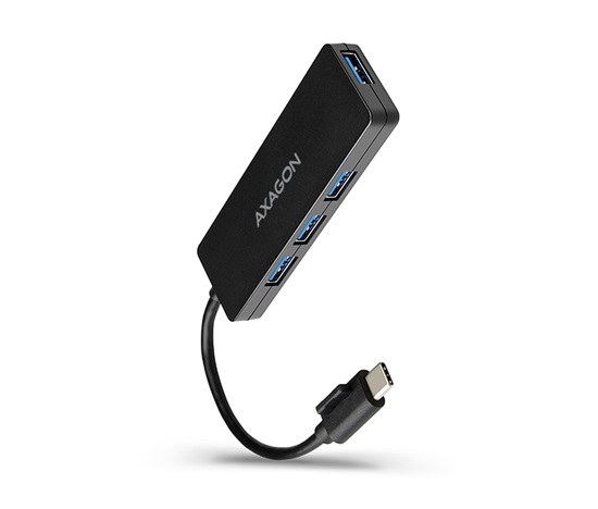 AXAGON HUE-G1C, 4x USB 3.2 Gen 1 SLIM hub, pevný 14 cm kábel Type-C