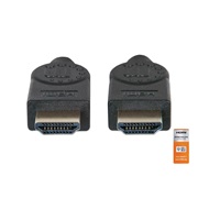 MANHATTAN Vysokorýchlostný kábel HDMI + Ethernet Premium, 3 m, čierny