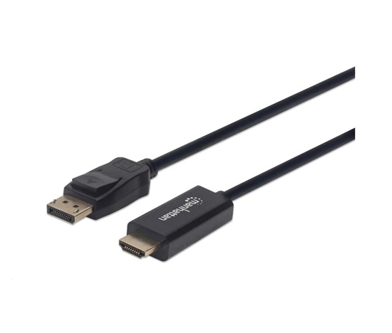 MANHATTAN Kábel DisplayPort na HDMI 1080p, 1.8 m, čierna