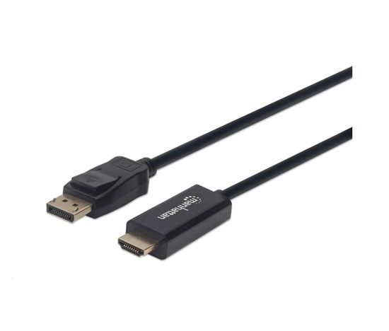 MANHATTAN Kábel DisplayPort - HDMI 1080p, 3 m, čierny