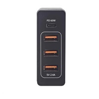 Nabíjacia stanica MANHATTAN USB Power Delivery - 72 W, čierna