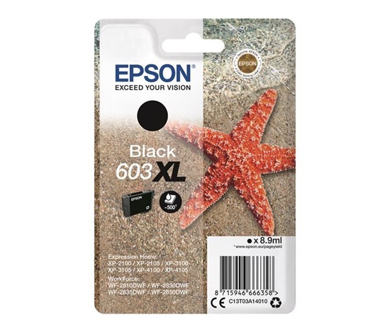 Čierny atrament EPSON Singlepack "Starfish" Black 603XL