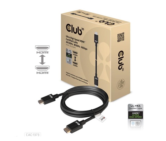 Club3D Kabel Ultra Rychlý HDMI™ Certifikovaný, 4K 120Hz, 8K60Hz, 48Gbps M/M, 3m, 28 AWG