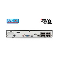 iGET HOMEGUARD HGNVK85304 PoE kamerový systém s detekciou pohybu SMART, 8-kanálový FullHD NVR + 4x FullHD vonkajšia kamera