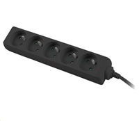 PREMIUMCORD Predlžovací kábel 230V 3m 5 zásuviek, čierny