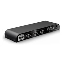 PREMIUMCORD HDMI prepínač 4Kx2K@60Hz 3:1 kovový s diaľkovým ovládaním a napájacím adaptérom