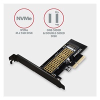AXAGON PCEM2-N, PCIe x4 - M.2 NVMe M-key slot adaptér, vrátane. LP
