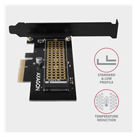 AXAGON PCEM2-N, PCIe x4 - M.2 NVMe M-key slot adaptér, vrátane. LP