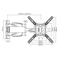 Reflecta FLEXO 55-4040T (23-55"/35kg, 3x záves bez.+5-15°/T.180°, H400x400)