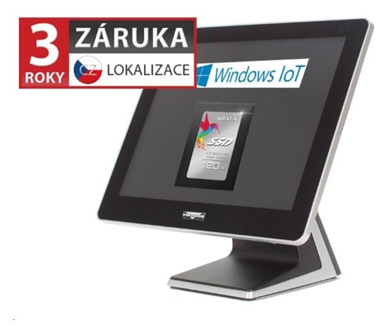 Virtuos AerPOS PP-9667CV, 17" LCD LED 350, i3, 4GB, 120GB SSD, Win 10 IoT. kapacitné, bezrámové