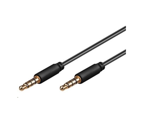 Káblový konektor PREMIUMCORD 3.5 mm 4 pin M/M 0,5 m pre Apple iPhone, iPad, iPod