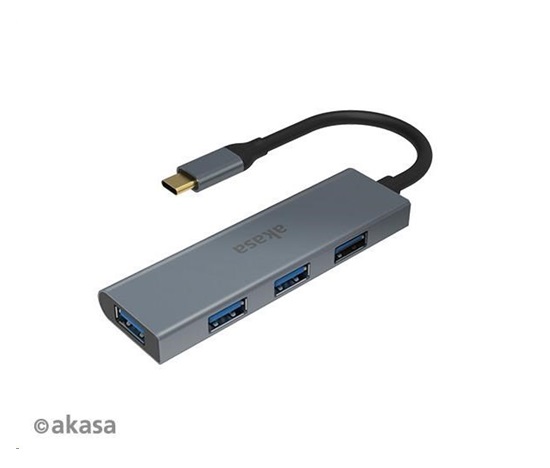 AKASA Hub USB-C 4x USB 3.0 port, hliník