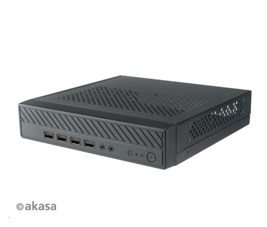 Skriňa AKASA Cypher MX, tenké mini-ITX (Sub 2L Chassis so 4x USB 2.0 portov, možnosť montáže na VESA)
