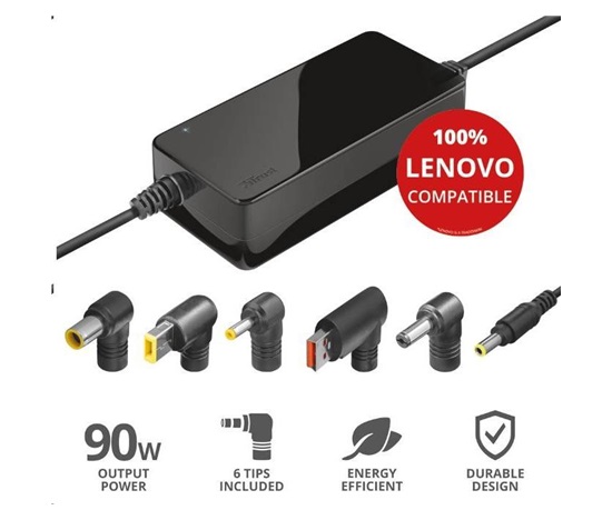 Napájací adaptér TRUST MAXO pre notebooky LENOVO 90 W, vrátane. koncové uzávery