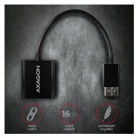 AXAGON RVD-VGN, redukcia / adaptér DisplayPort -> VGA, FullHD, 1920*1200