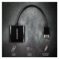 AXAGON RVH-VGAN, redukcia/adaptér HDMI -> VGA, FullHD, audio výstup, napájanie micro USB konektor