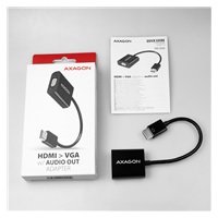 AXAGON RVH-VGAN, redukcia/adaptér HDMI -> VGA, FullHD, audio výstup, napájanie micro USB konektor