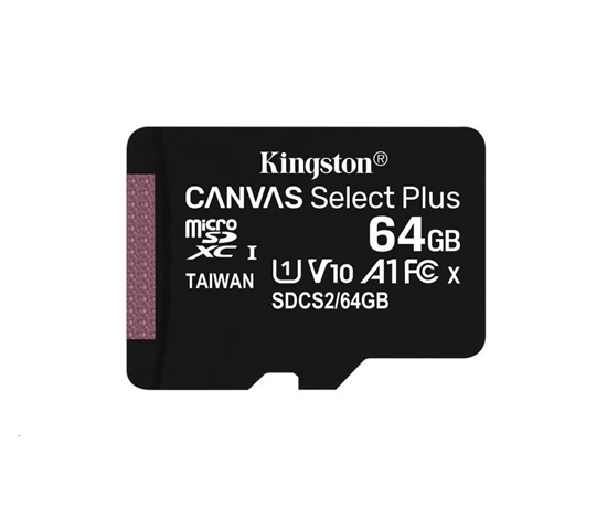 Kingston 64GB micSDXC Canvas Select Plus 100R A1 C10 - 1 ks