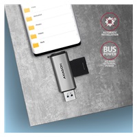 AXAGON CRE-SAC, USB3.externá čítačka kariet SD/microSD 2 Gen 1 Type-C + Type-A, podpora UHS-I