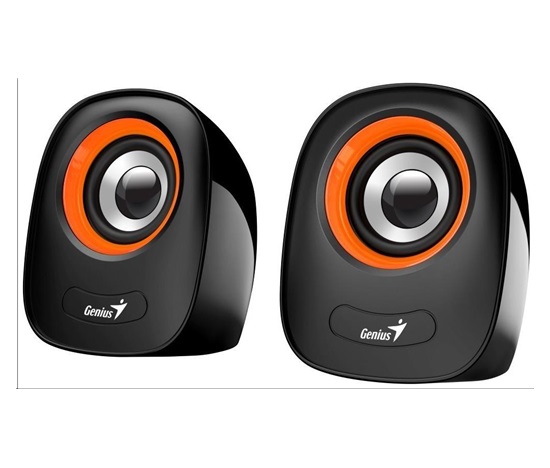 Reproduktory GENIUS SP-Q160 Orange, 2.0, 6 W, napájanie USB, 3,5" jack, čierna a oranžová