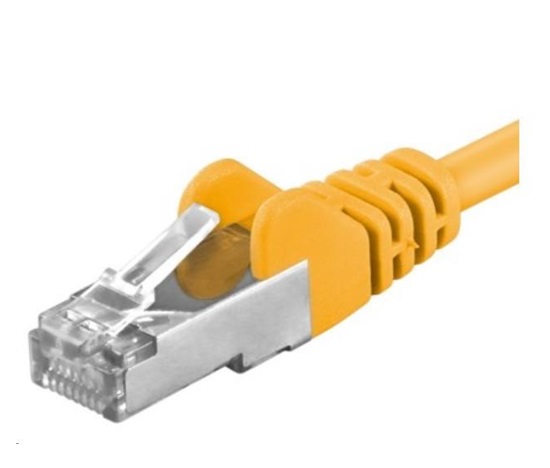 PREMIUMCORD Patch kábel CAT6a S-FTP, RJ45-RJ45, AWG 26/7 0,25m žltý