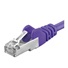 PREMIUMCORD Patch kábel CAT6a S-FTP, RJ45-RJ45, AWG 26/7 0,25m fialový