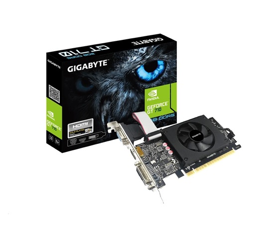 GIGABYTE VGA NVIDIA GeForce GT 710 2G, 2G GDDR5, 1xHDMI, 1xVGA, 1xDVI-D