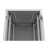 Solarix Rozvaděč LC-50 33U, 600x600 RAL 7035, skleněné dveře, 1-bodový zámek