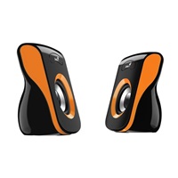 Reproduktory GENIUS SP-Q180 Orange, 2.0, 6 W, napájanie USB, 3,5" jack, čierna a oranžová